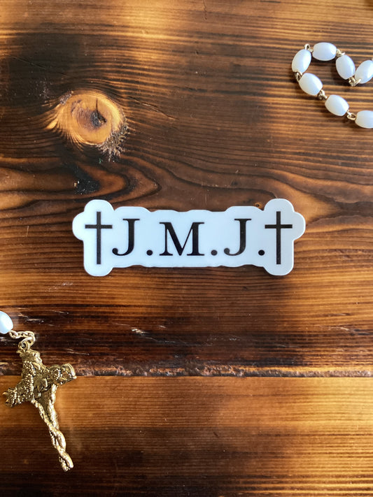 JMJ (Jesus, Mary and Joseph initials) Sticker