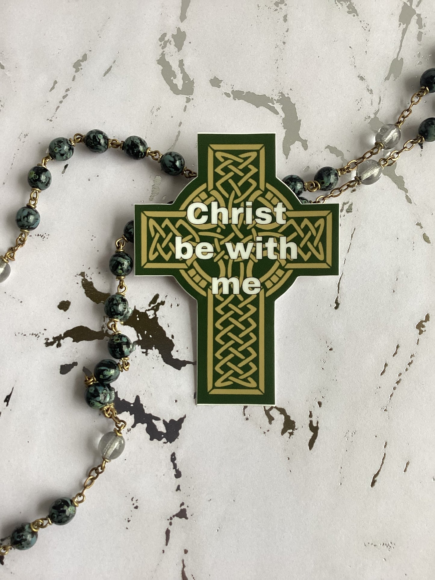 Christ Be With Me Celtic Cross Sticker