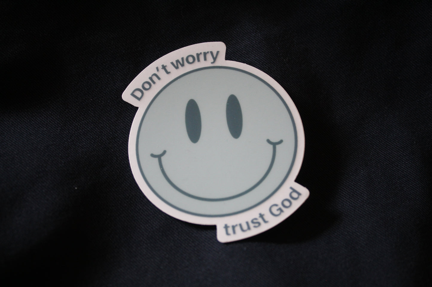 Don’t worry trust God smiley clear background sticker