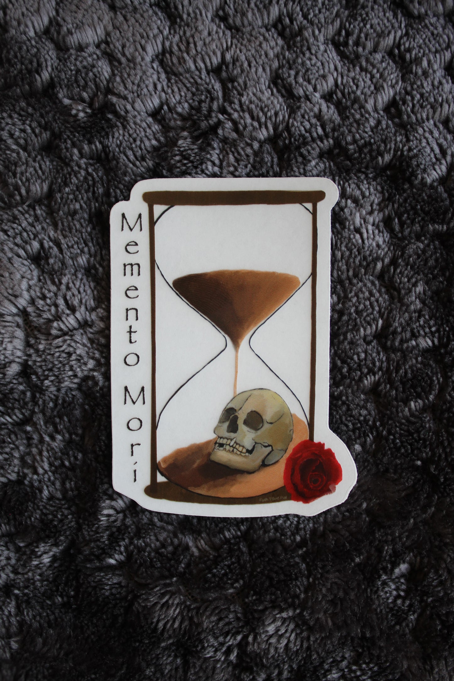 Memento Mori sands of time clear background sticker