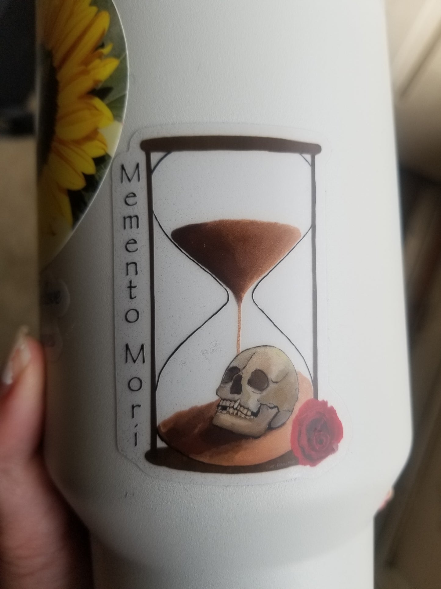 Memento Mori sands of time clear background sticker