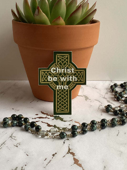 Christ Be With Me Celtic Cross Sticker