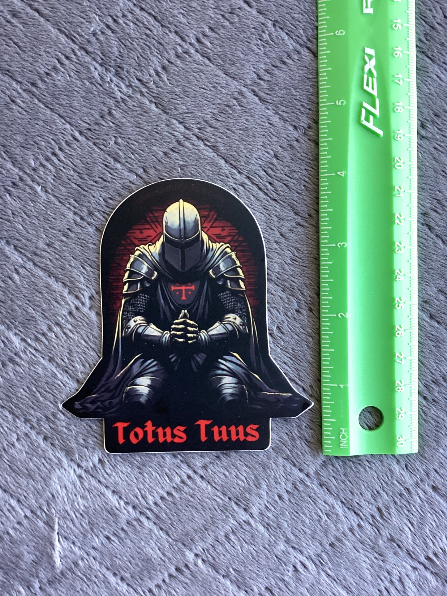 Totus Tuus praying knight sticker