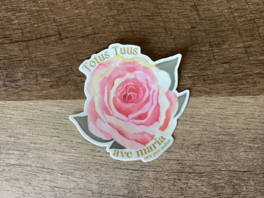 Totus Tuus rose sticker