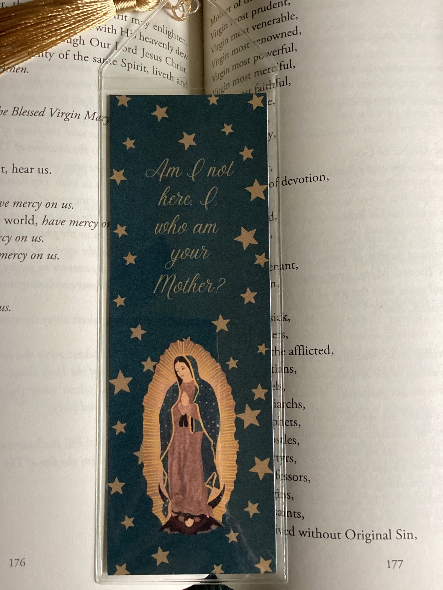 Our Lady of Guadalupe bookmark - available in English and Spanish