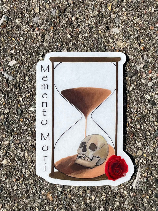 Memento Mori sands of time clear background sticker