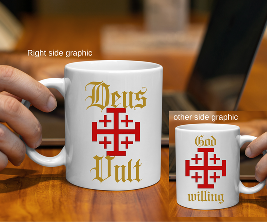 Deus Vult White Coffee Mug