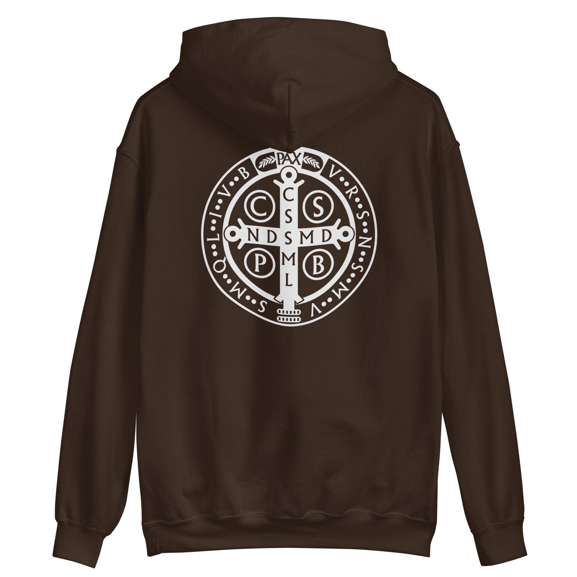 Saint Patrick hoodie in Chocolate brown- back