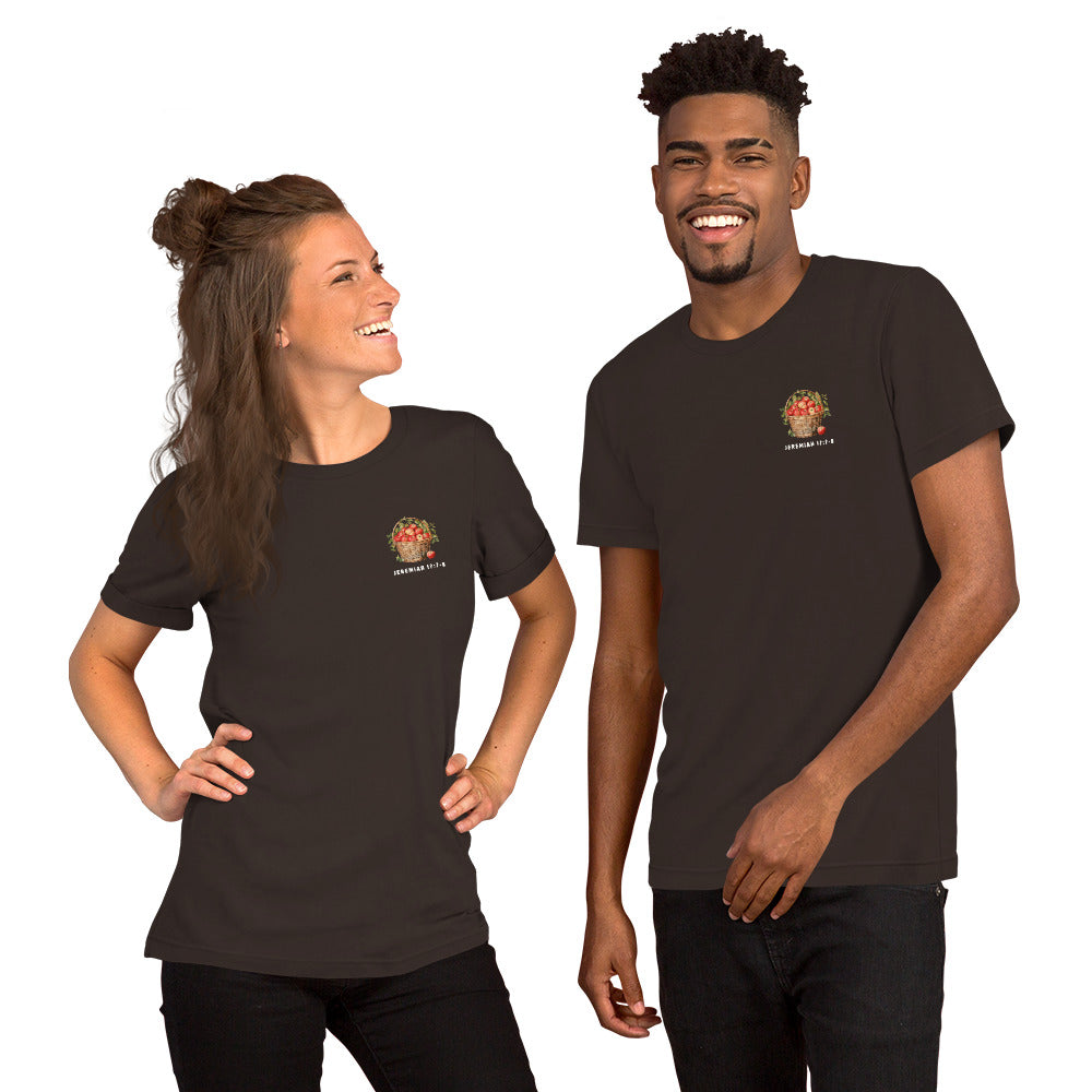 Front of Like a tree planted tee for men and women- shown in brown