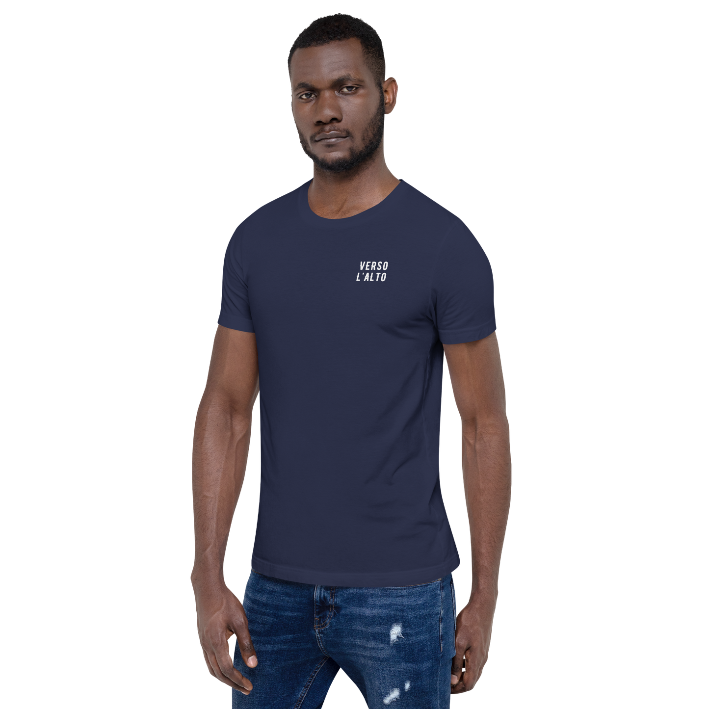 Verso L’alto Dark colored t-shirt for Men and women | Blessed Pier Giorgio Frassati To the Heights tee | Hiking shirt