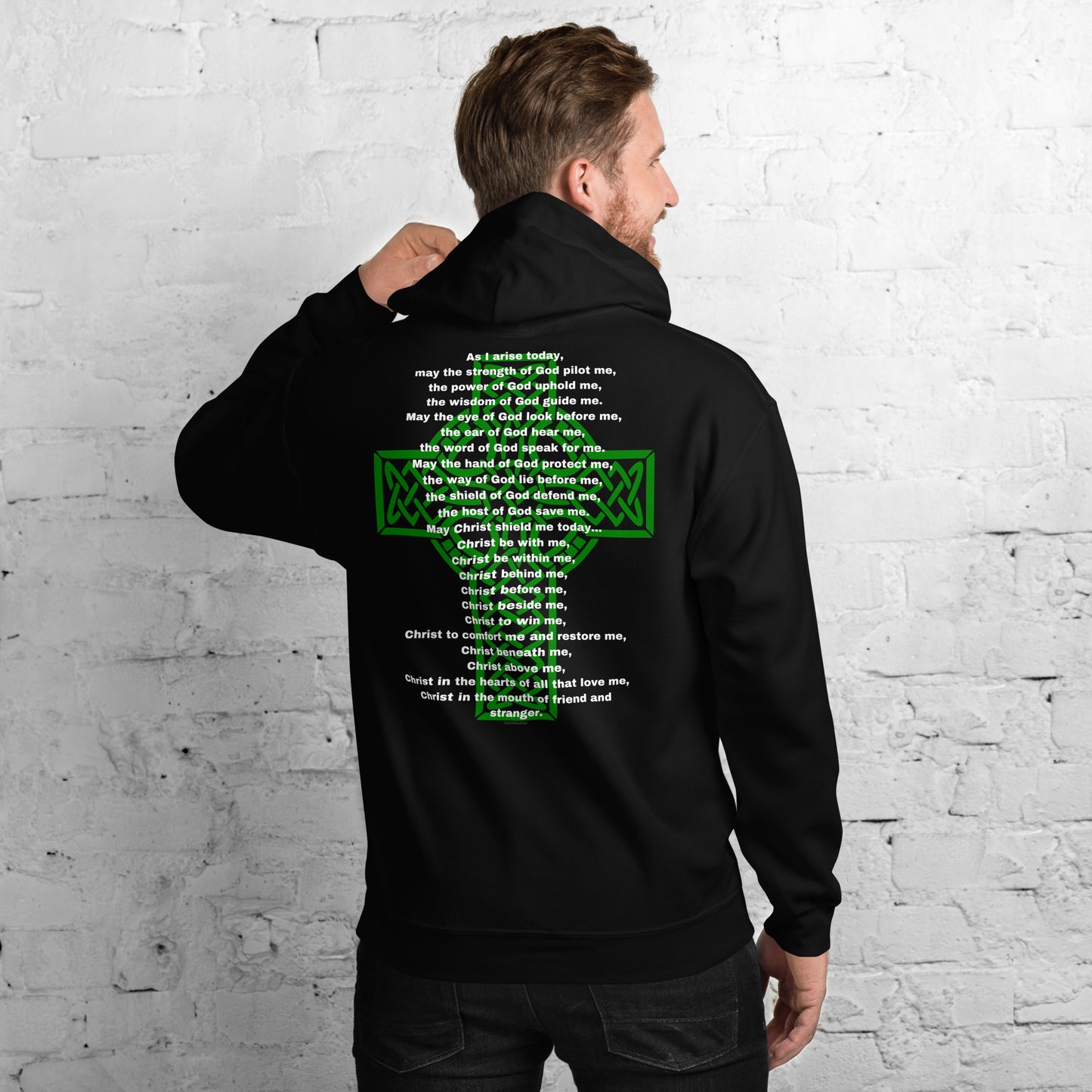 Men's Saint Patrick Hoodie- Prayer on back