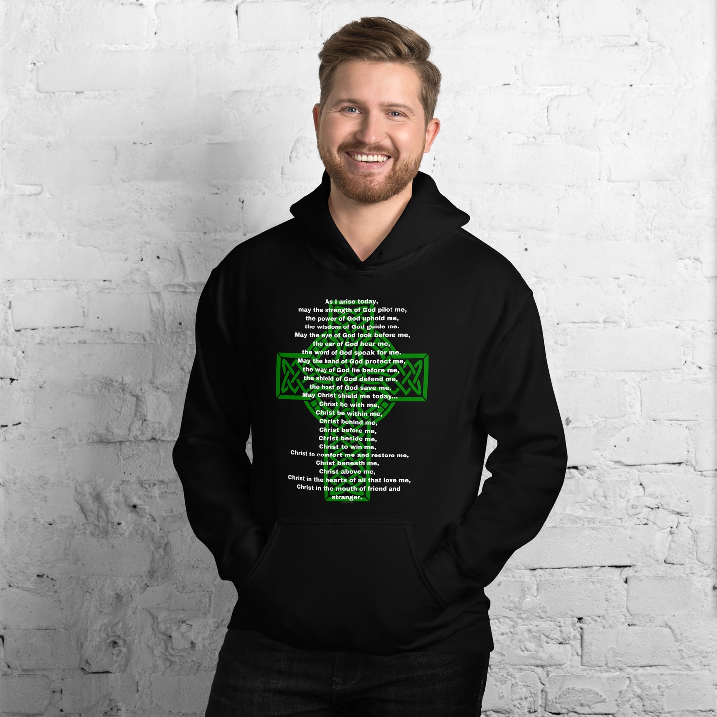 Men's Saint Patrick Hoodie- Prayer on front