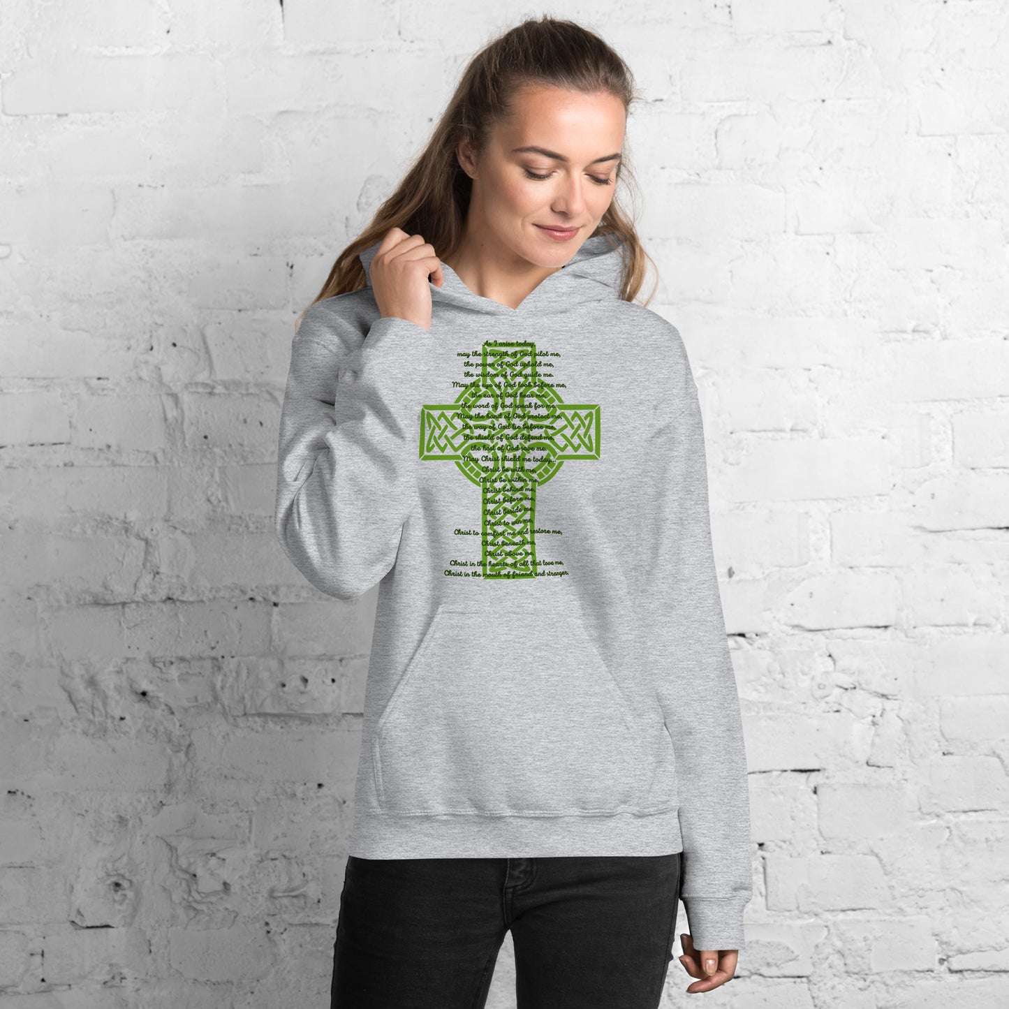 Ladies Saint Patrick Hoodie- Prayer on front