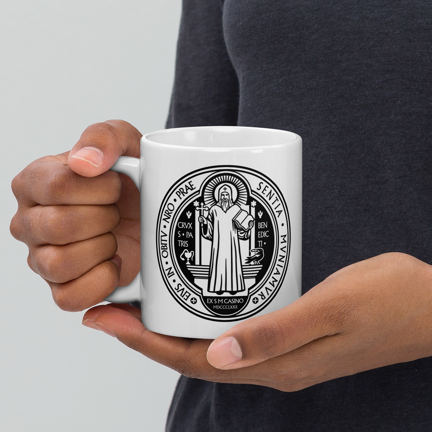 White Saint Benedict Coffee Mug