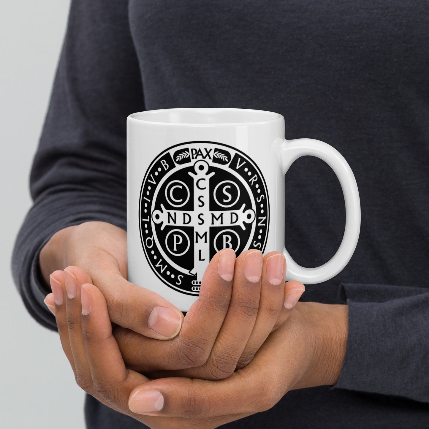 White Saint Benedict Coffee Mug