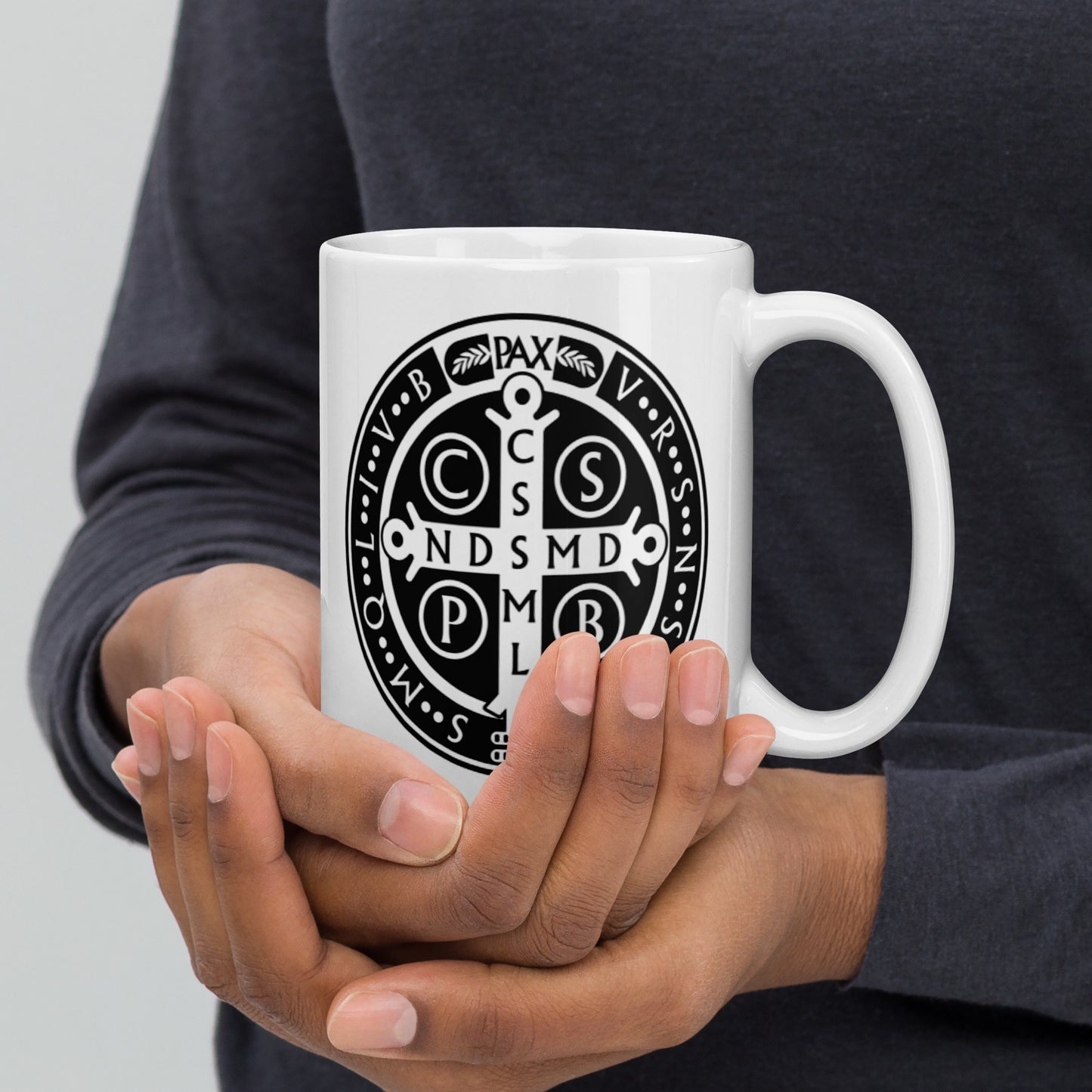 White Saint Benedict Coffee Mug